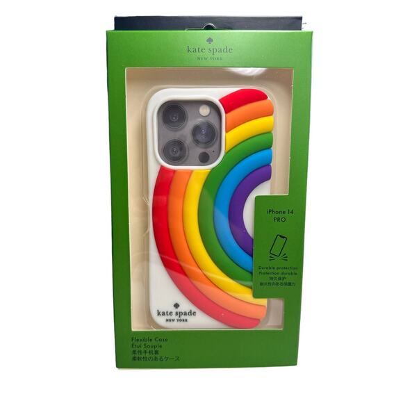 Kate Spade  All Love Rainbow iPhone 14 Pro Silicone Case - Picture 1 of 6